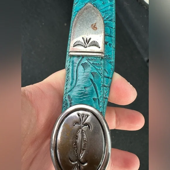 Justin Boots Teal and Silver Women's Belt - Picture 7 of 14